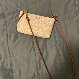 Calvin Klein Beige and Brown Crossbody Bag